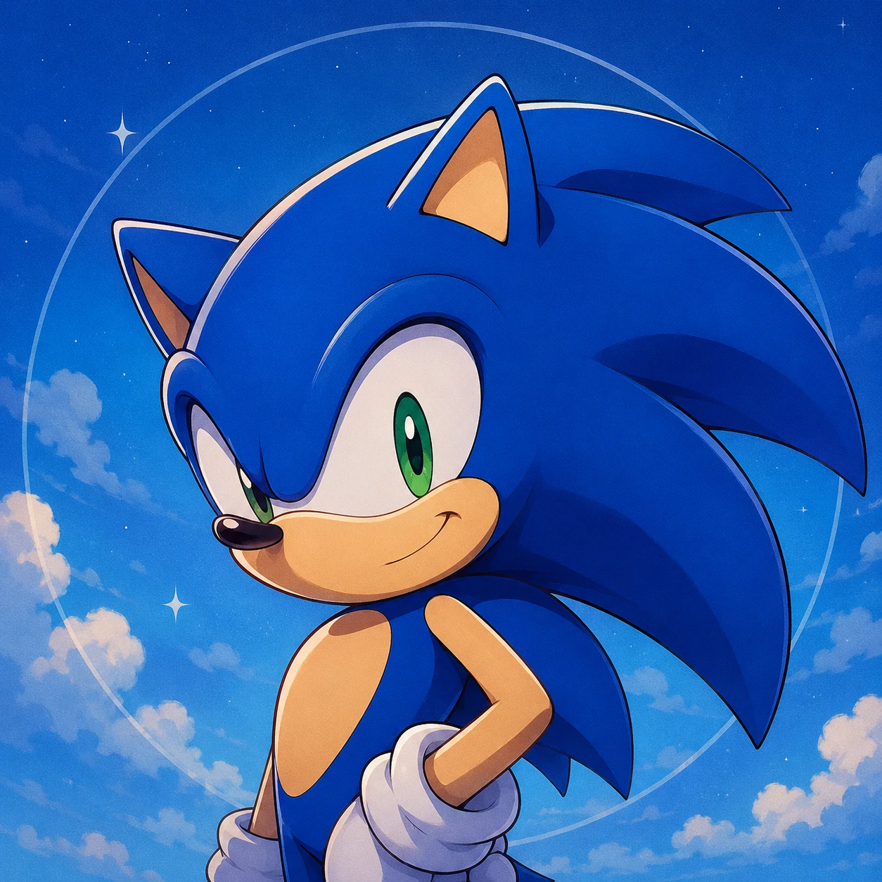 Square Sonic aesthetic profile picture ready for any platform.