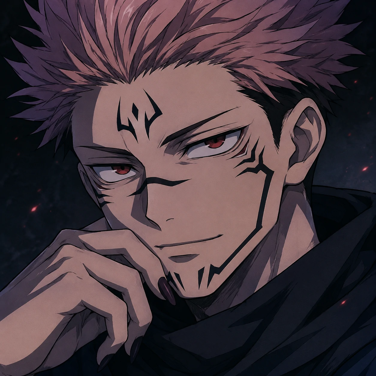 Clean anime-style Sukuna icon with cool shading and tight head crop.