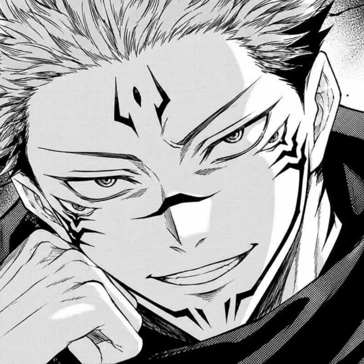 Tightly cropped Sukuna manga panel profile picture pulled from the source.