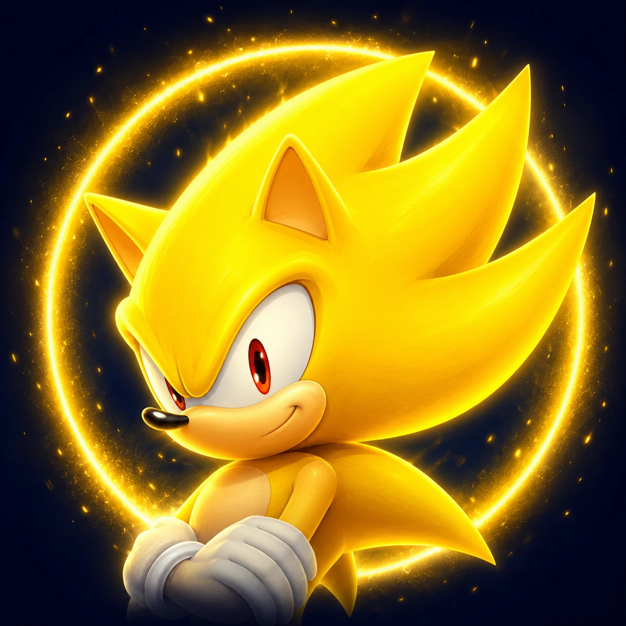 Super Sonic yellow glow avatar for fan accounts.