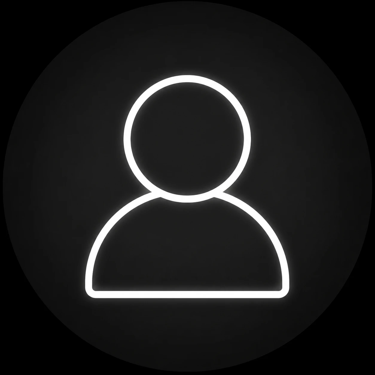 White outline user icon for a minimalist unknown caller pfp.