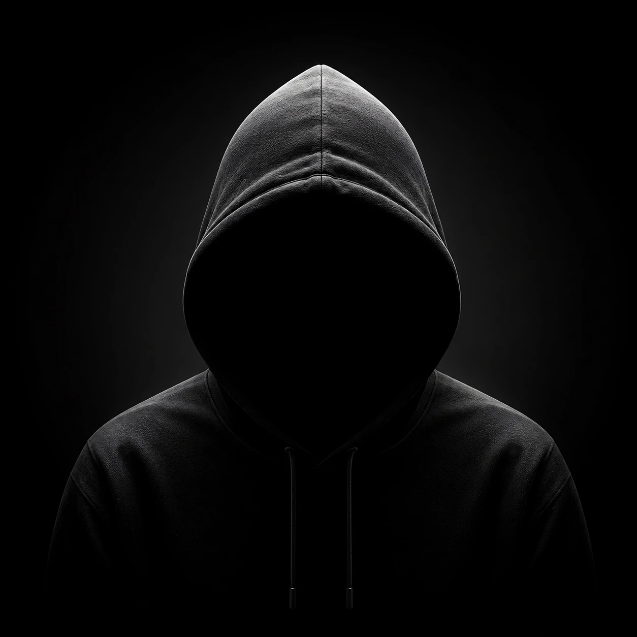 Centered hooded avatar for an unknown pfp for Discord.
