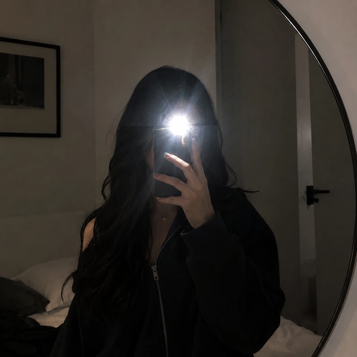 Soft flash mirror shot for Instagram unknown pfp style.