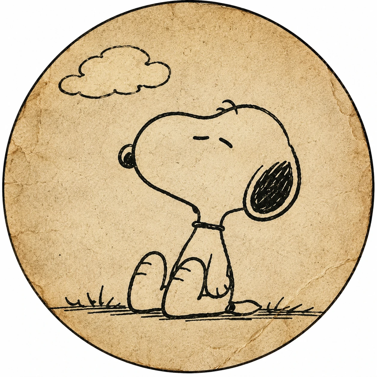 Snoopy on faded paper in a vintage comic profile picture