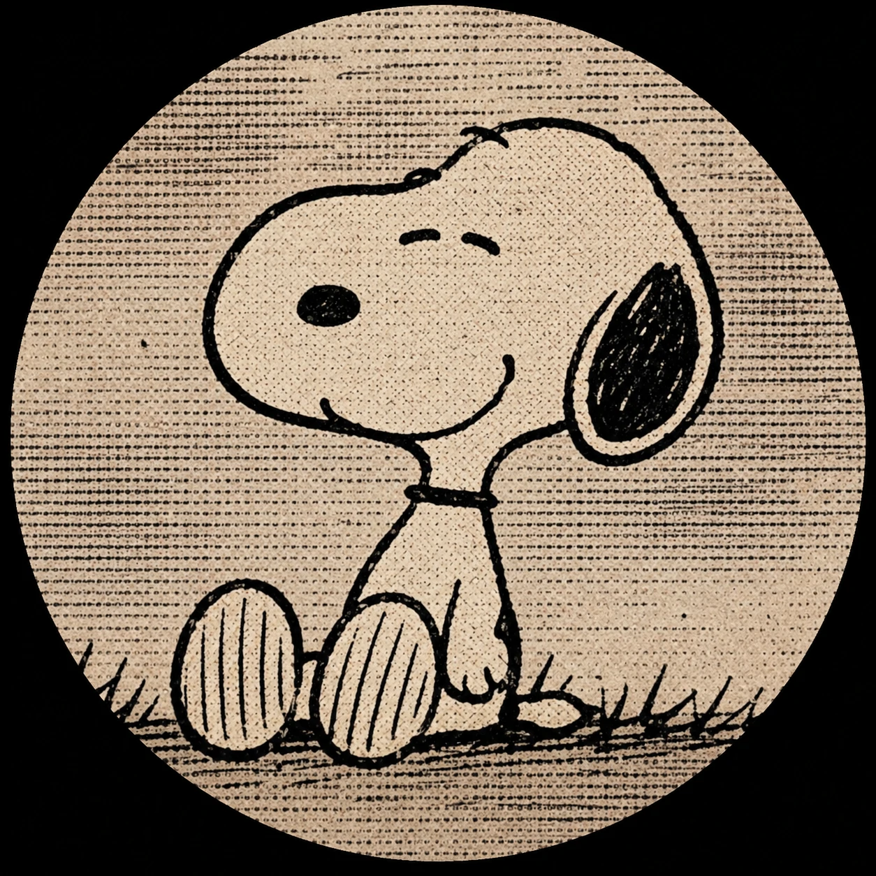 Snoopy with newsprint texture in a vintage comic profile picture